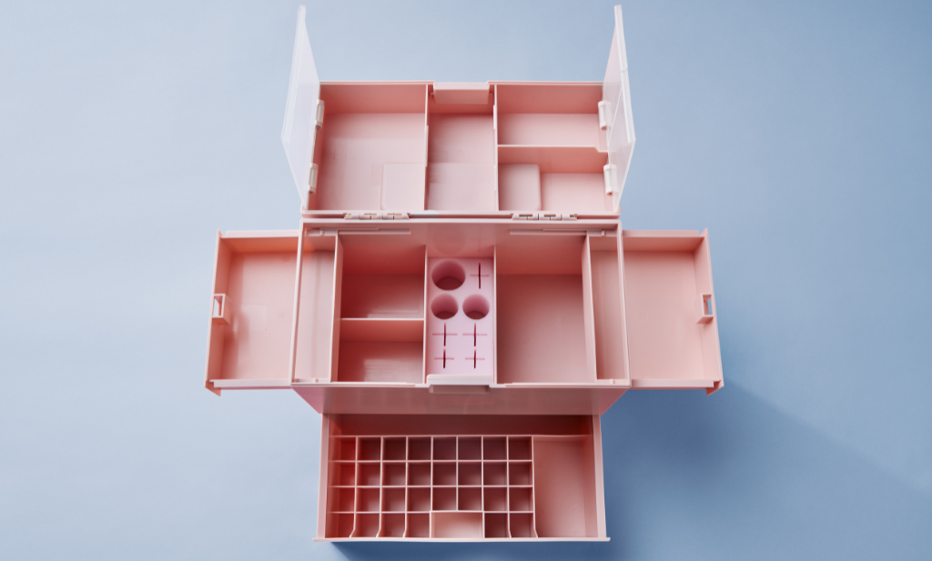 Multi-Function Make Up Case - Mint Green Cosmetic Storage Box – TweezerCo